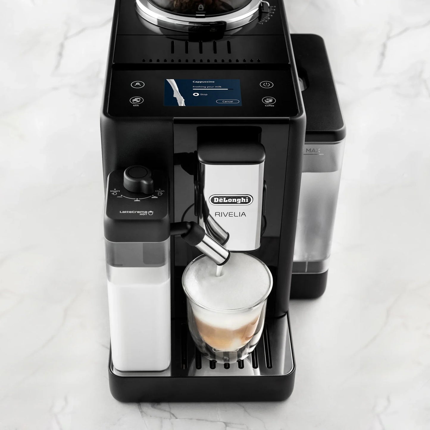 DeLonghi - Rivelia Bean to Cup Super Automatic Espresso Machine - Onxy Black EXAM44055B