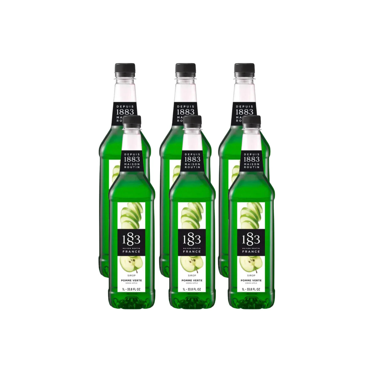 1883 Green Apple Syrup 1L Glass Bottle