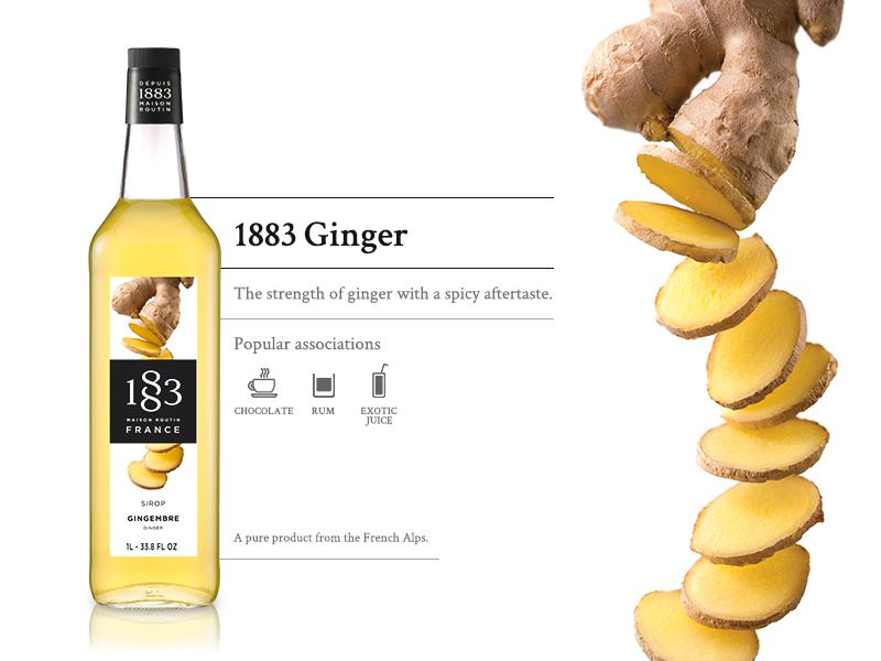 1883 Ginger Syrup 1L Glass Bottle