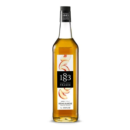 1883 White Peach Syrup 1L Glass Bottle 1883 White Peach Syrup 1L Glass Bottle