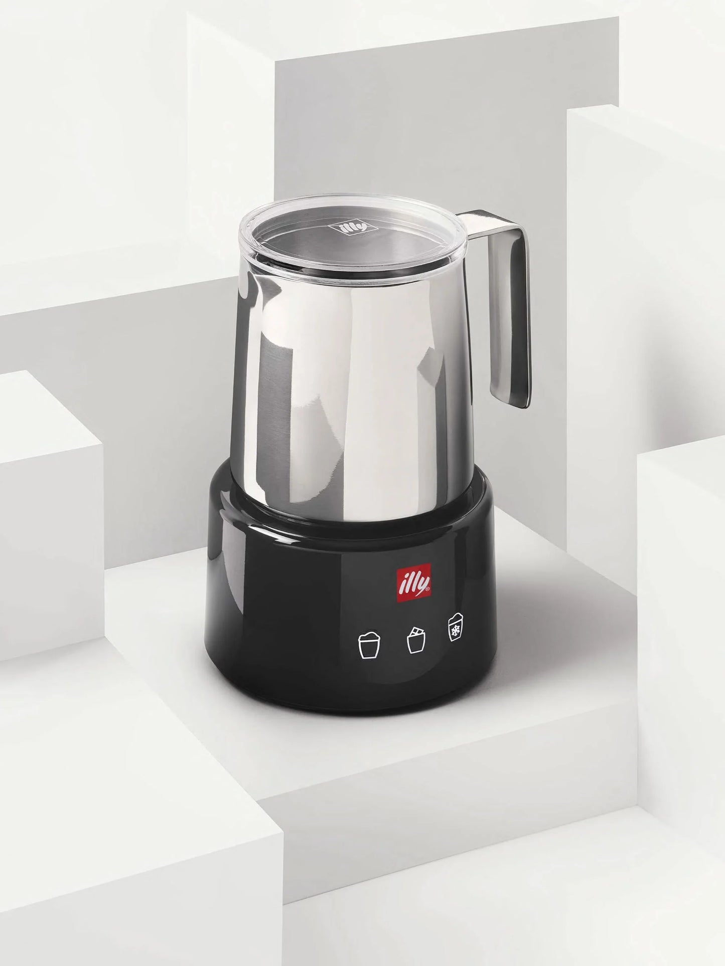 Illy Electric Milk Frother Black & Stainless Steel by Piero Lissoni - #23807