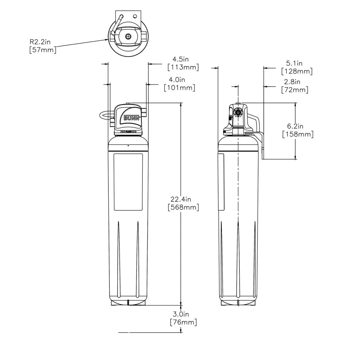 Bunn EQHP-54L Easy Clear Water Filter with Lime Scale Inhibitor - 5.0 gpm (Bunn 39000.0003)