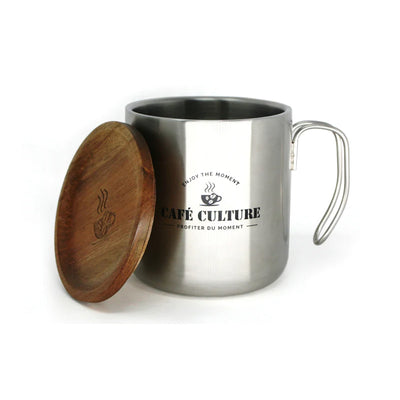Danesco Cafe Culture Double-Wall Steel Mug 450ml - Stainless Steel - 4244776SS