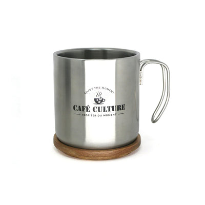 Danesco Cafe Culture Double-Wall Steel Mug 450ml - Stainless Steel - 4244776SS