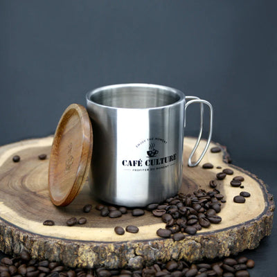 Danesco Cafe Culture Double-Wall Steel Mug 450ml - Stainless Steel - 4244776SS