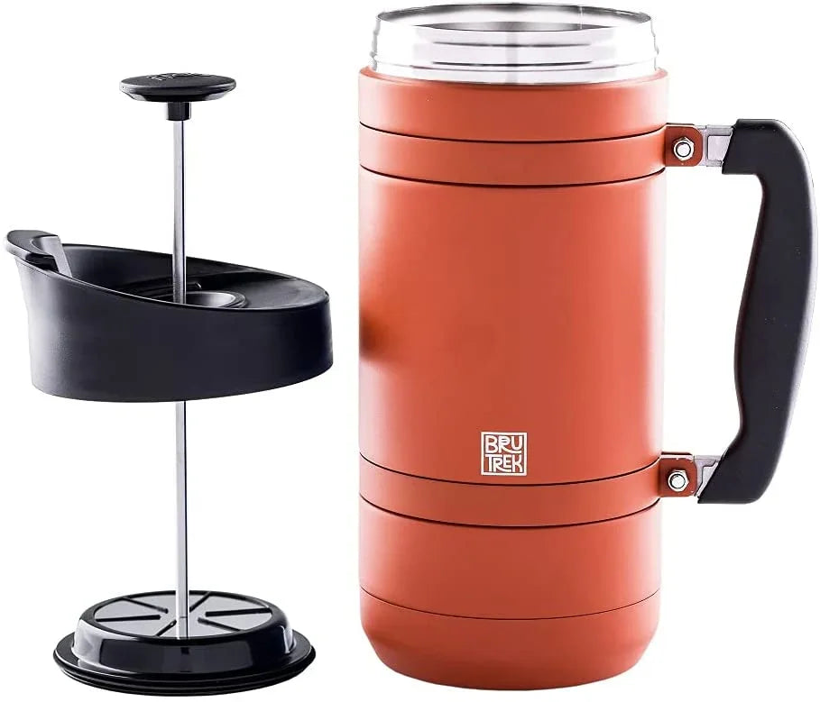 BruTek Basecamp / Sierra French Press with Bru-Stop 48 fl. oz. - Red Rock Orange Texture - SFP1048