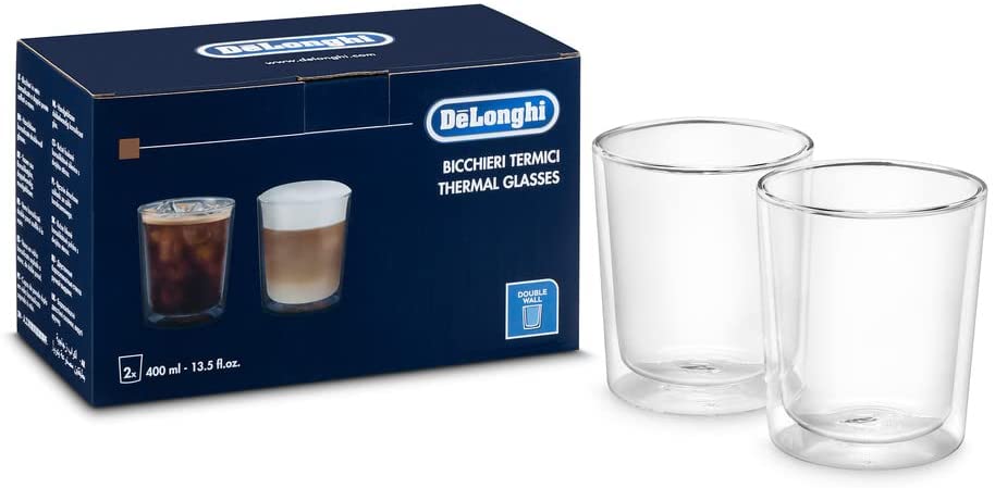 Delonghi Double Wall Thermal Glasses 400ml/13.5oz Set of 2 - DLSC318
