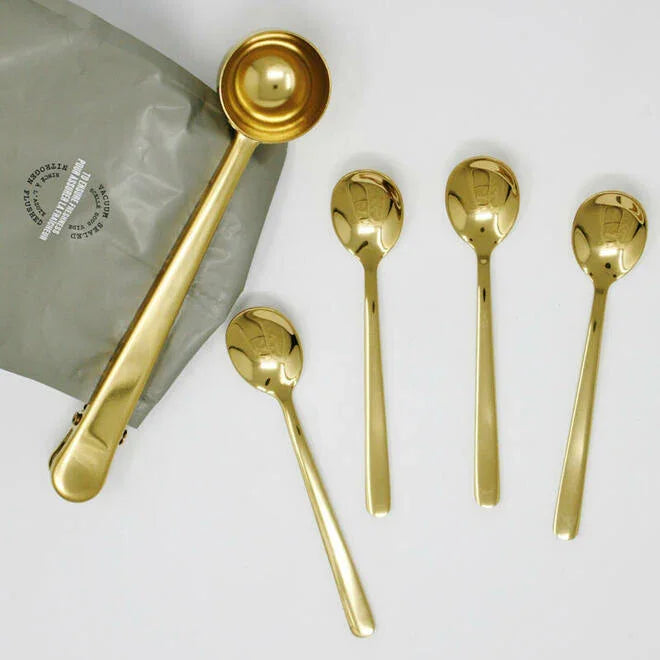 Cafe Culture Espresso Spoons Set - Stainless Steel with Gold Finish