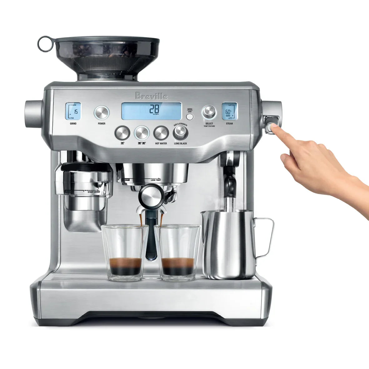 Breville - Oracle Semi-Automatic Combo Espresso Machine with Grinder - BES980BSS