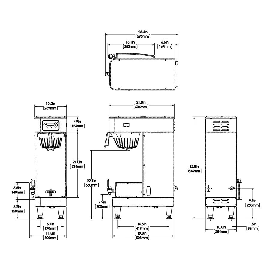 Bunn Infusion Series ITCB-DV, 29” W/Tray - 52200.6100
