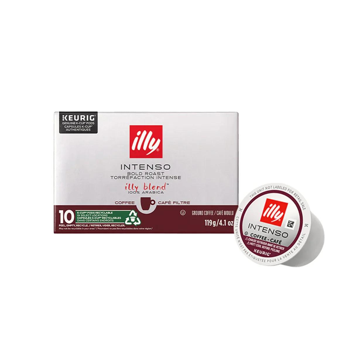 Illy K-Cup Pods Intenso Bold (Dark) Roast 10 per Box BROWN (EXP JULY 31/2025)