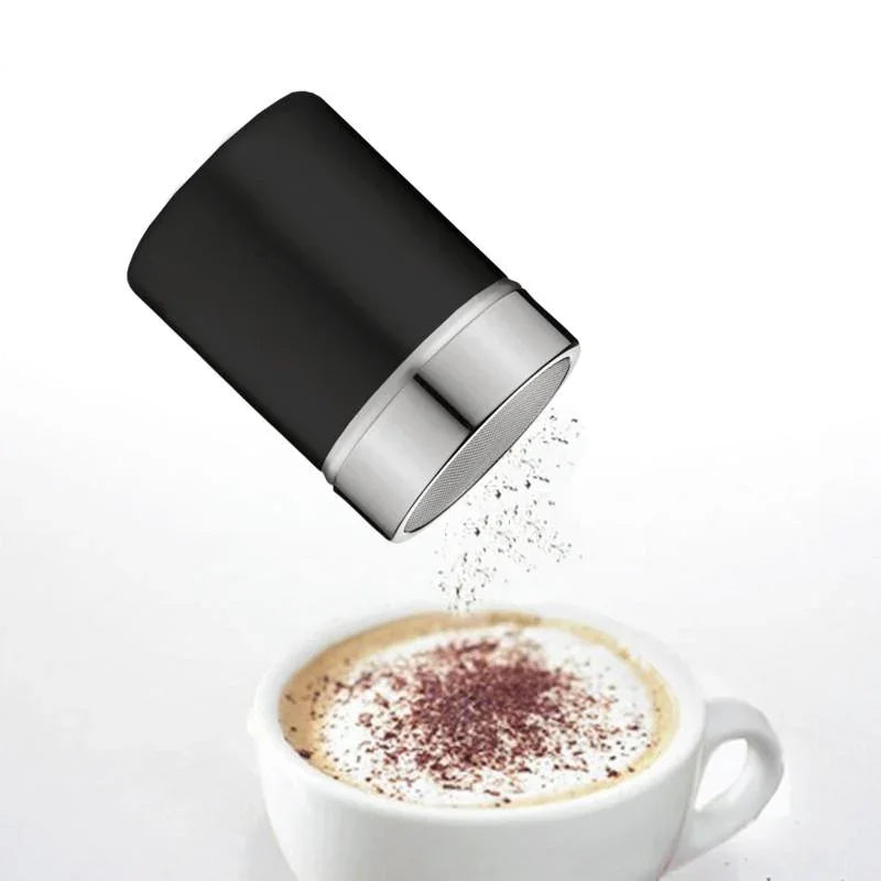 Danesco Cafe Culture Stainless Steel Shaker with Mesh Black 5oz/150ml, #4244756BK