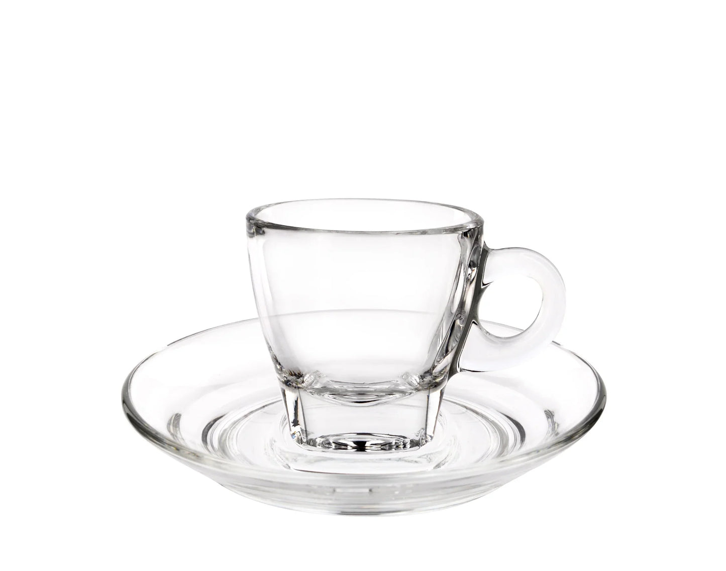Cuisivin Caffe Espresso 2.5oz Glass Cups and Saucers Set of 2