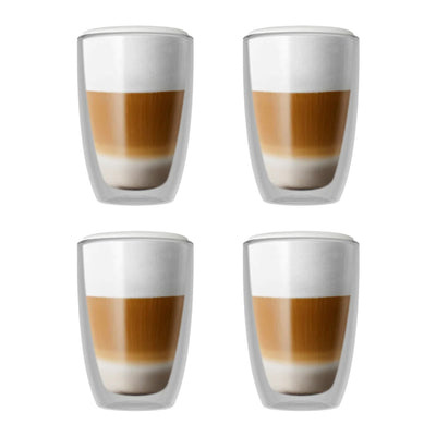 Bellucci Double Wall Cappuccino Glasses Set of 4 - 240ml - DWBWL240ML