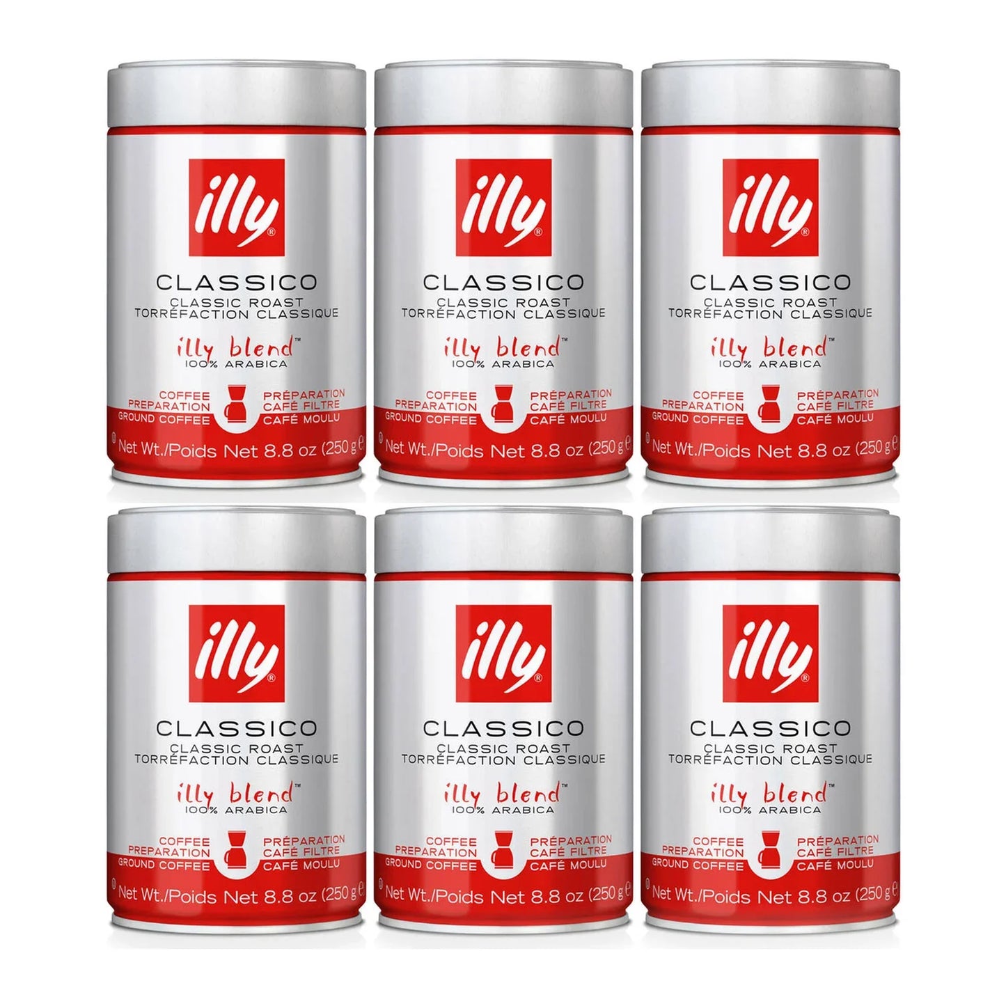 Illy Drip Ground Coffee - Classico Medium Roast 250g (RED) A057