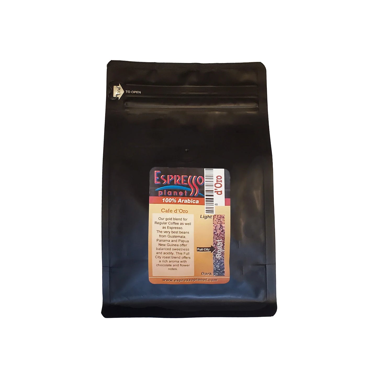Espresso Planet Blend - Cafe d'Oro Beans 8 oz Bag