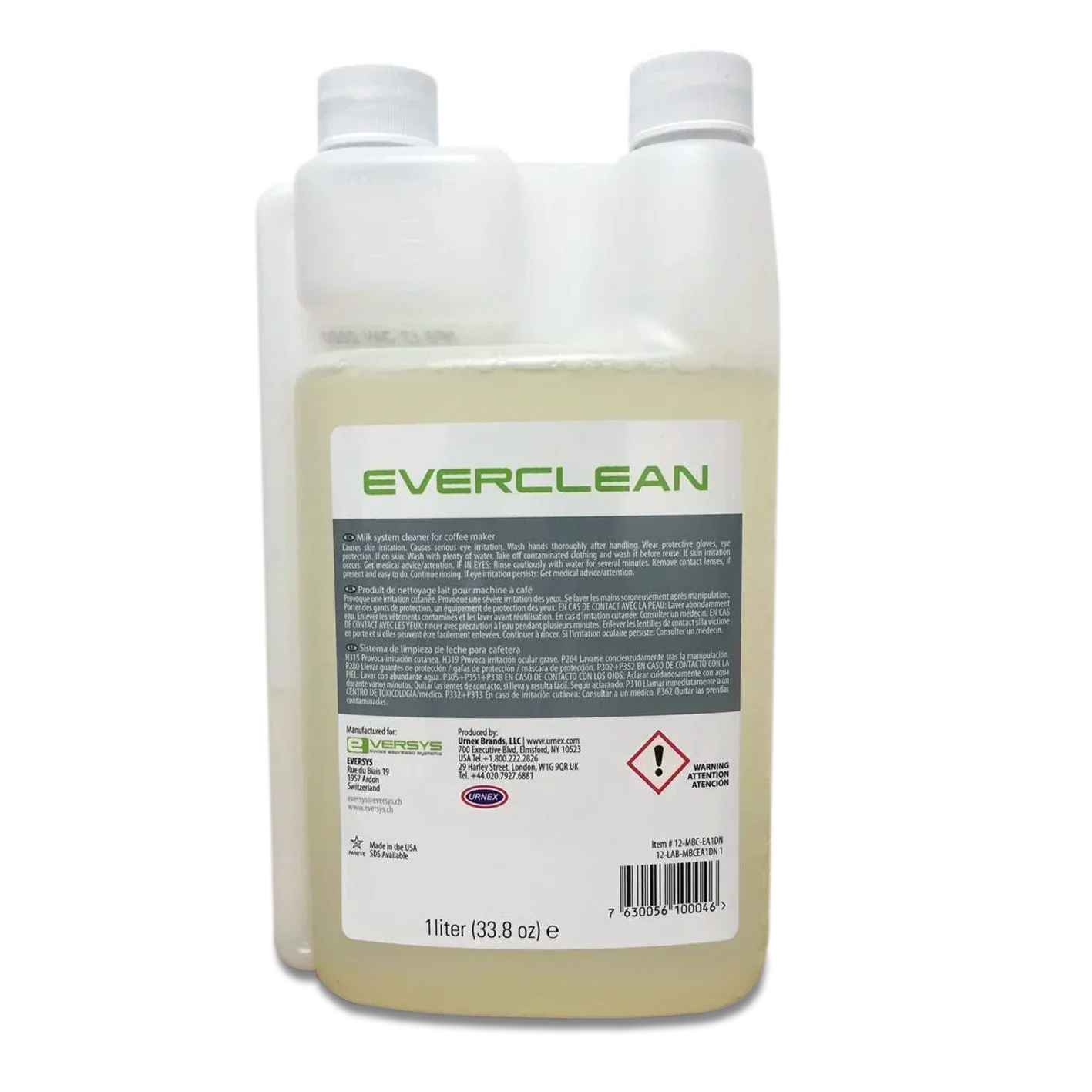Eversys Cold Water - Everclean Milk Line Cleaning Liquid 1L Squeeze Jug # 12-MBC-EA1DN