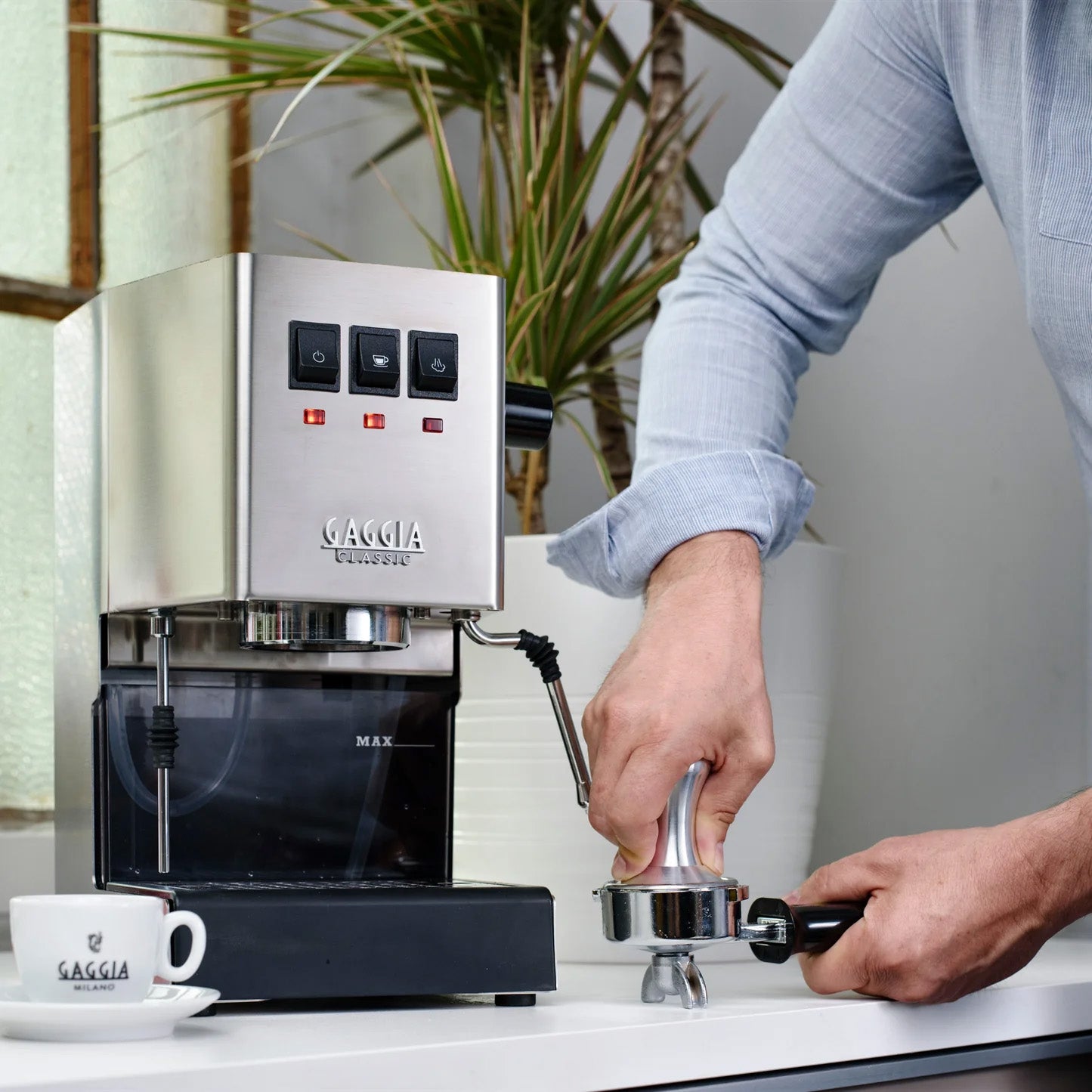 Gaggia - Classic Pro E24 Espresso Machine - Stainless Steel Inox # Classic E24 SS RI9380/46