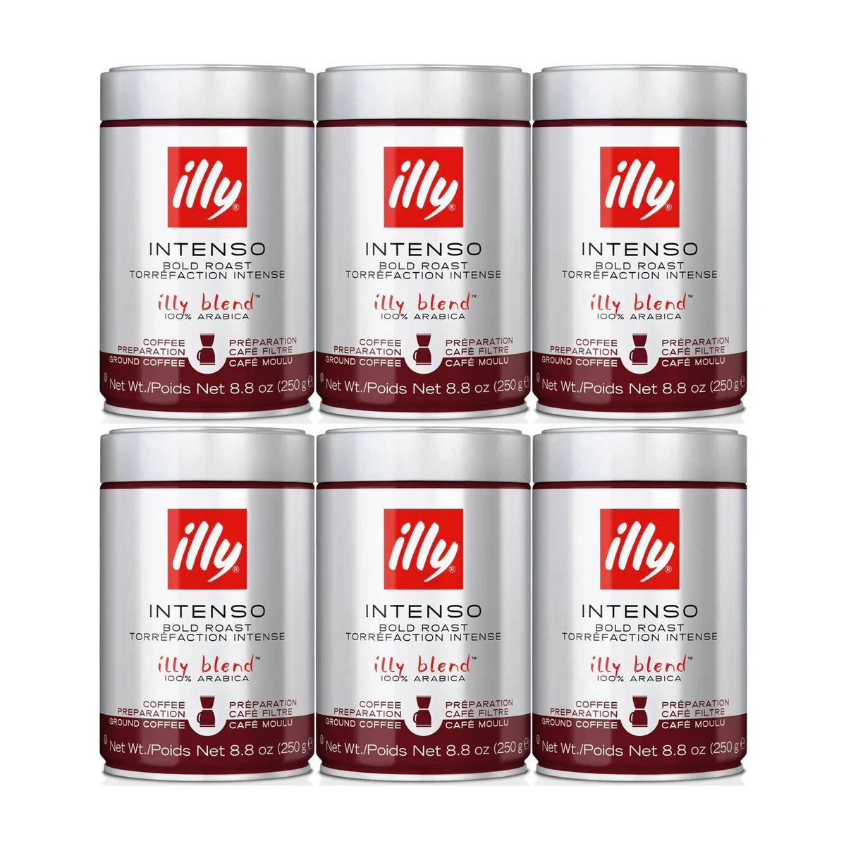 Illy Drip Ground Coffee - Intenso Bold Roast 250g (BROWN) A058 or 8836