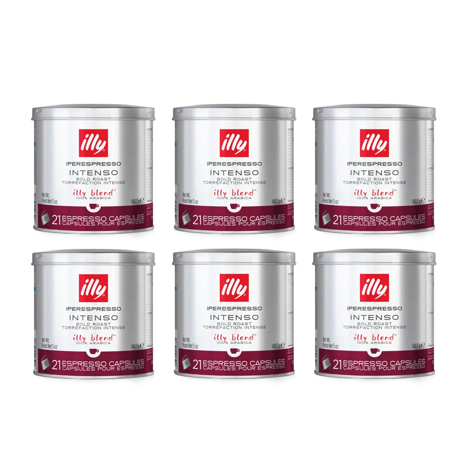 Illy IperEspresso Capsules - 21 Capsules - Intenso Bold Roast (Dark Roast) - Case of 6 #A102