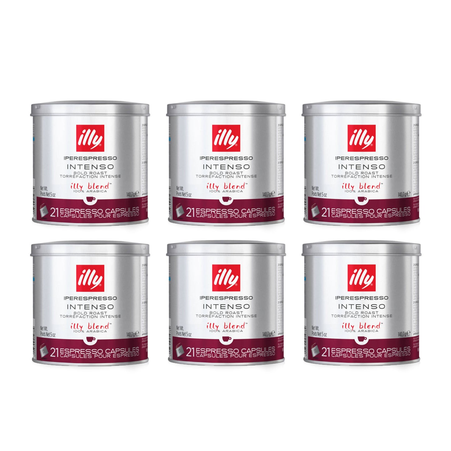Illy IperEspresso Capsules - 21 Capsules - Intenso Bold Roast (Dark Roast) - Case of 6 #A102