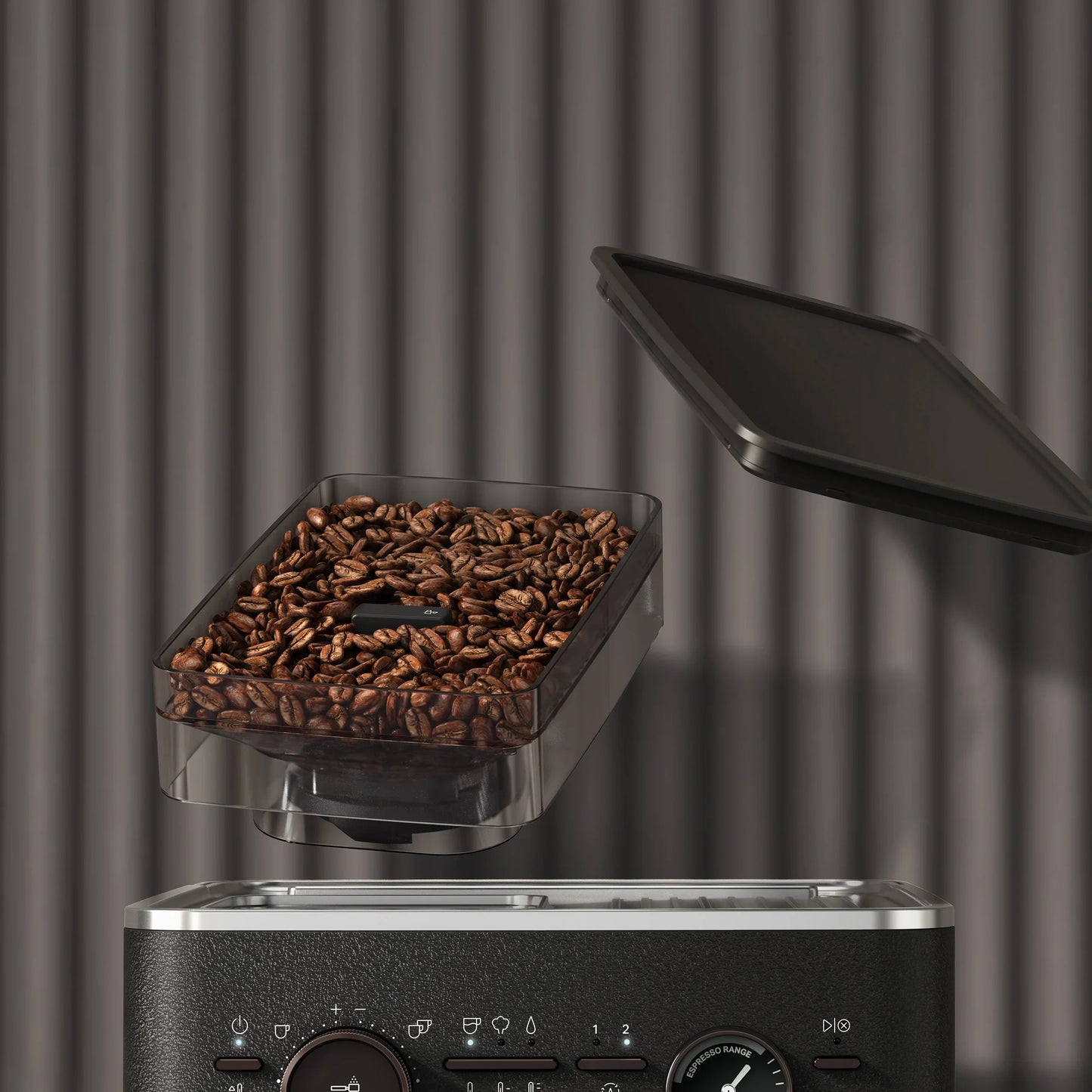 KitchenAid - Semi Automatic Espresso Machine with Burr Grinder Cast Iron Black - KES6551BK
