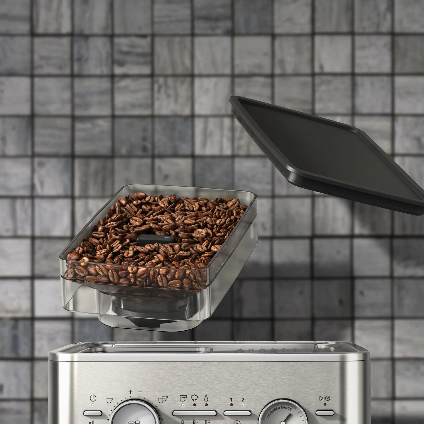 KitchenAid - Semi Automatic Espresso Machine with Burr Grinder Stainless Steel - KES6551SX