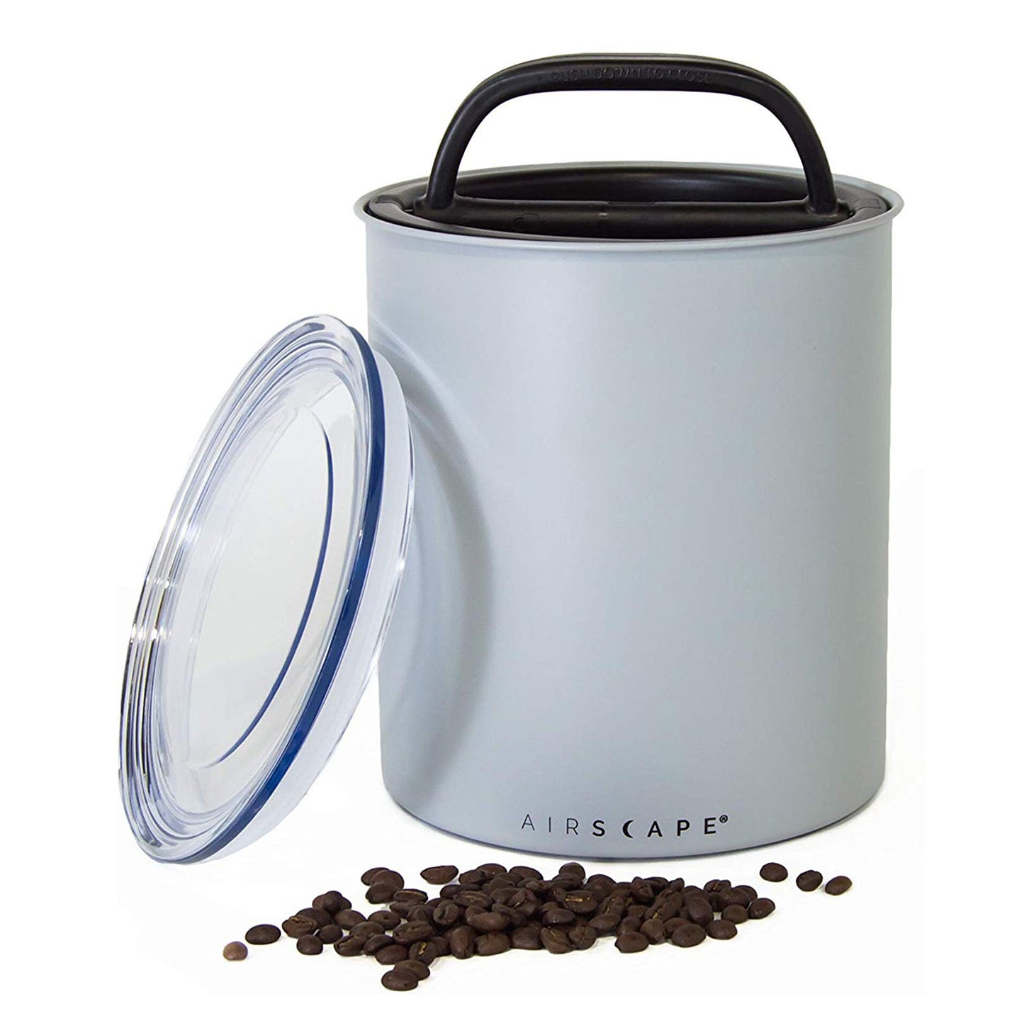 Planetary Design AirScape Kilo Galvanized Steel 80oz Large Coffee Canister 8" - Ash Matte Grey