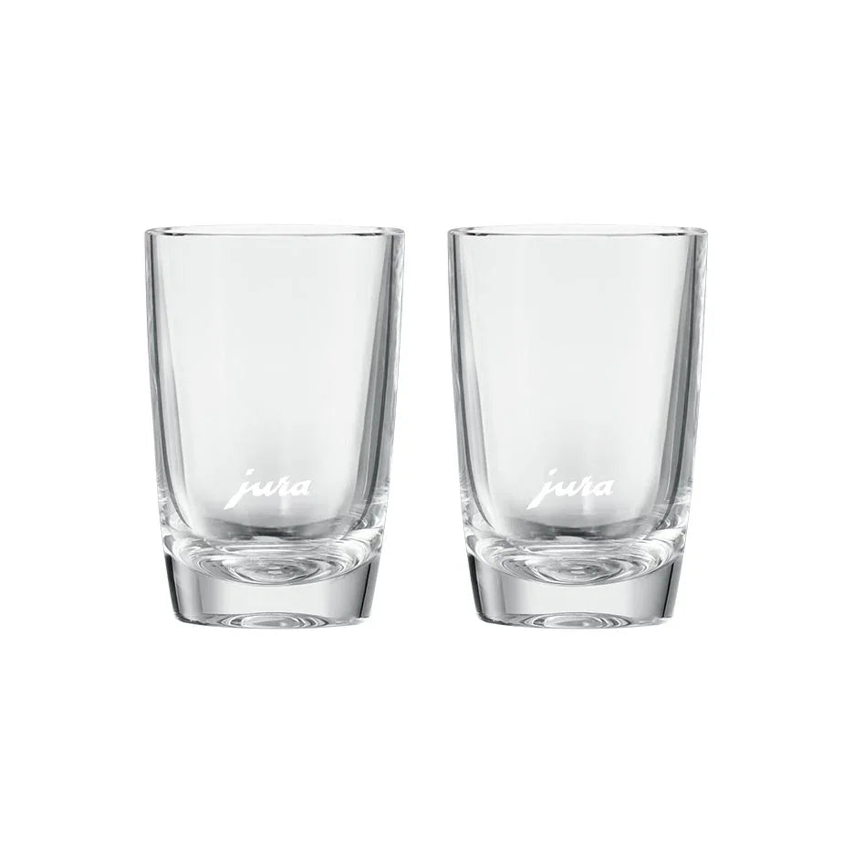 Jura Short Latte Macchiato Glass Cups with Jura Logo Set of 2 - #71792