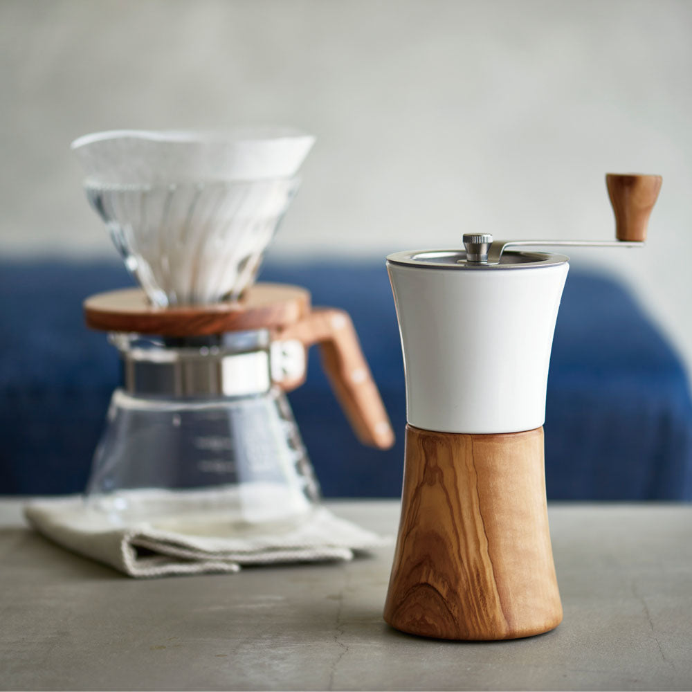 Hario Coffee Mill Olive Wood Grinder with Ceramic Burrs - MCW-2-OV (OPEN BOX IN STORE PURCHASE ONLY)