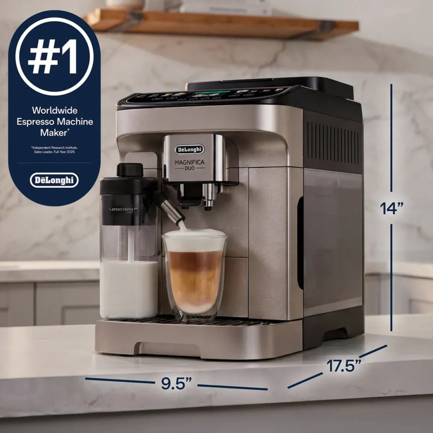 DeLonghi - Magnifica Duo Super Automatic Espresso Machine - ECAM33080SXB