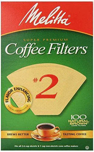 Melitta Cone Filters #2 Natural Brown 100 Pack