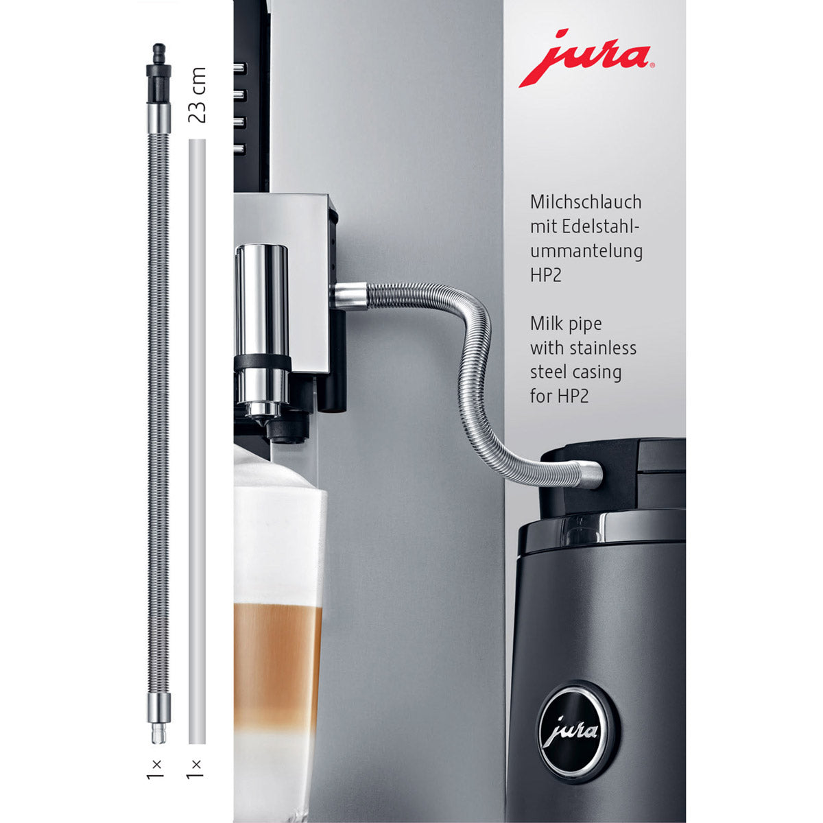 Jura Milk Pipe with Stainless Steel Casing for GIGA HP2 - #24113