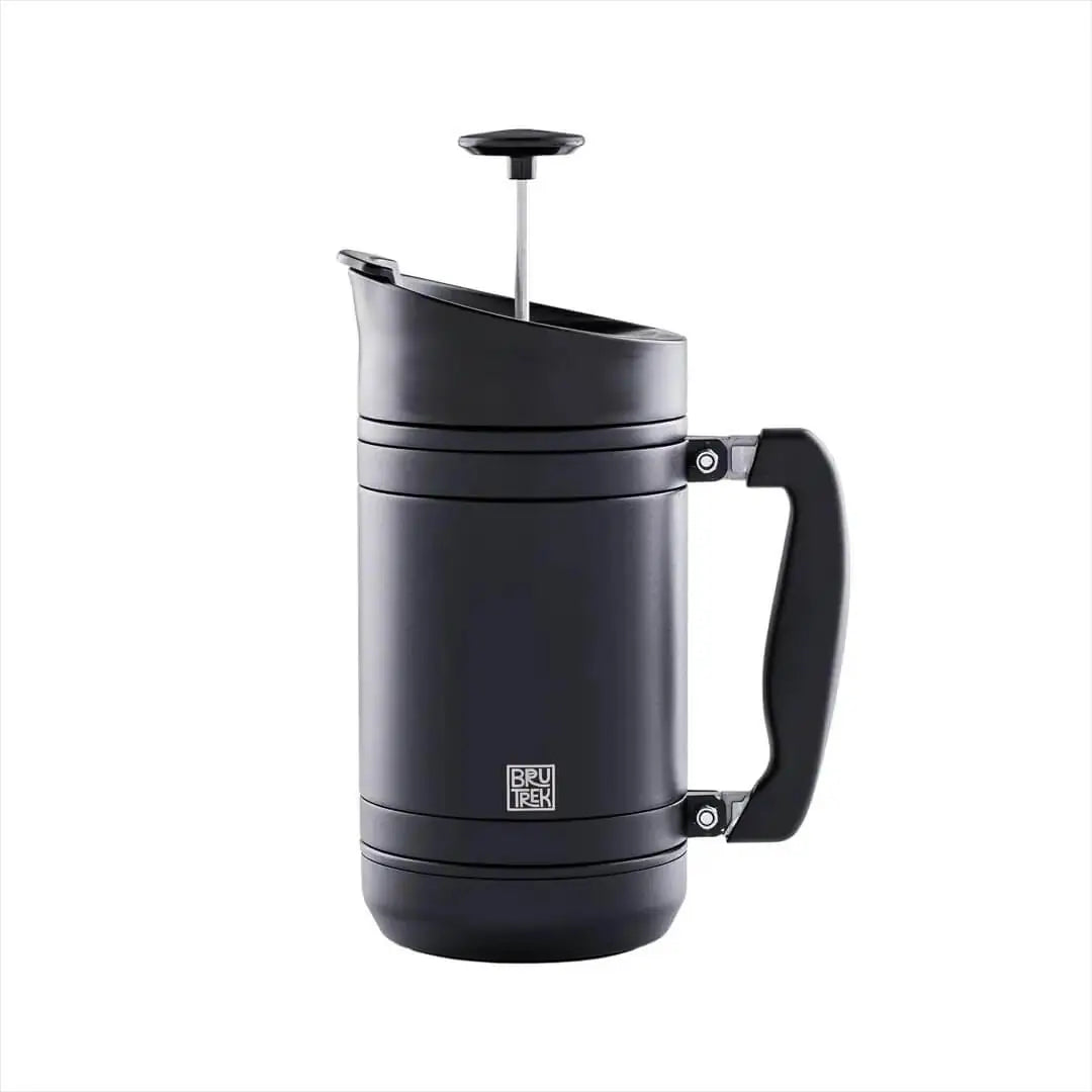 BruTrek Basecamp / Cascade French Press w/ Bru-Stop & spill-proof lid, 32 fl. oz. - Obsidian Black Texture - CFP0732