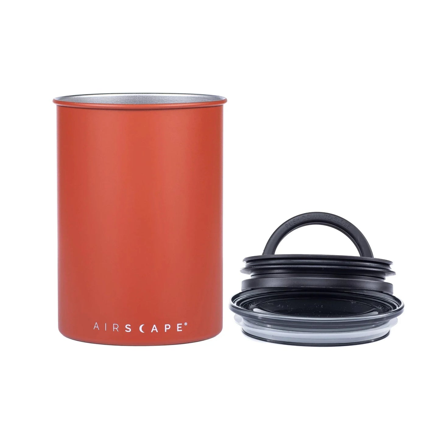 Planetary Design AirScape Classic Stainless Steel 64oz Coffee Canister 7" - Matte Red Rock with Smoke Lid - AS1007