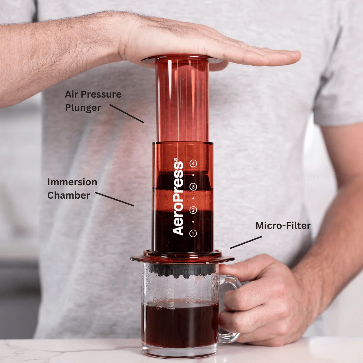 AeroPress Clear Red Coffee Maker - #65208-9-RD