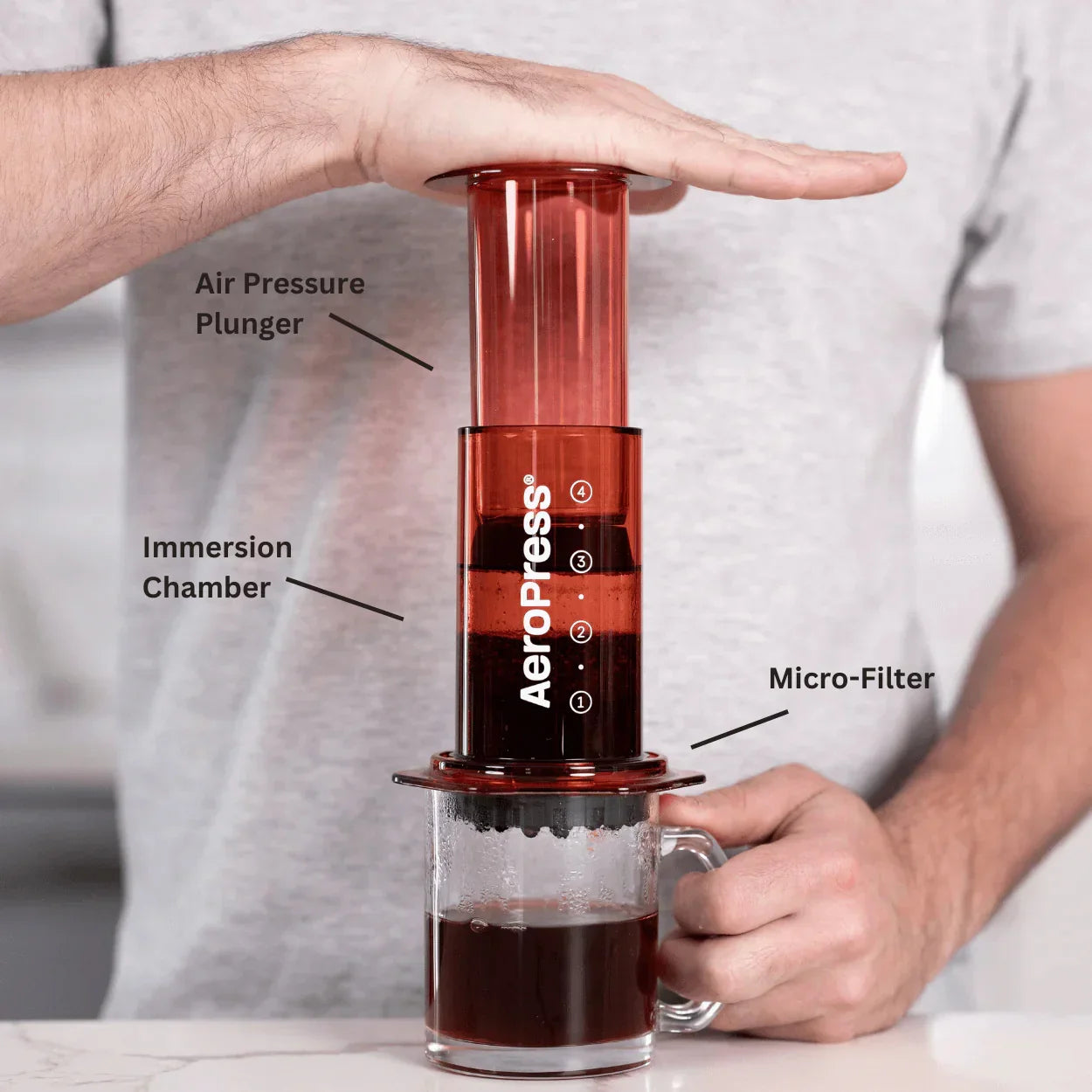 AeroPress Clear Red Coffee Maker - #65208-9-RD