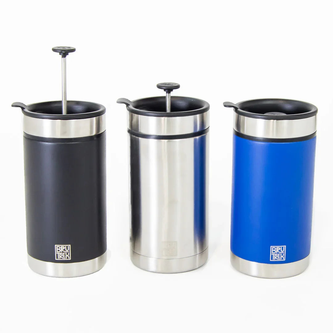 Planetary Design Steel Toe Travel Press with Bru-Stop 20 fl. oz. - Mountain Lake Blue - STL0920