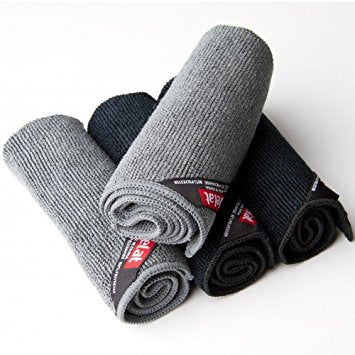 Cafelat Micro Fiber Towels Black and Grey (4 Pack)