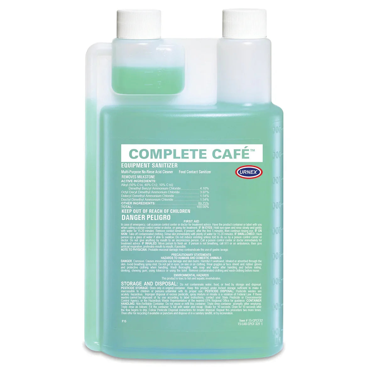 Urnex Complete Cafe Equipment Sanitizer - 1L / 32oz bottle