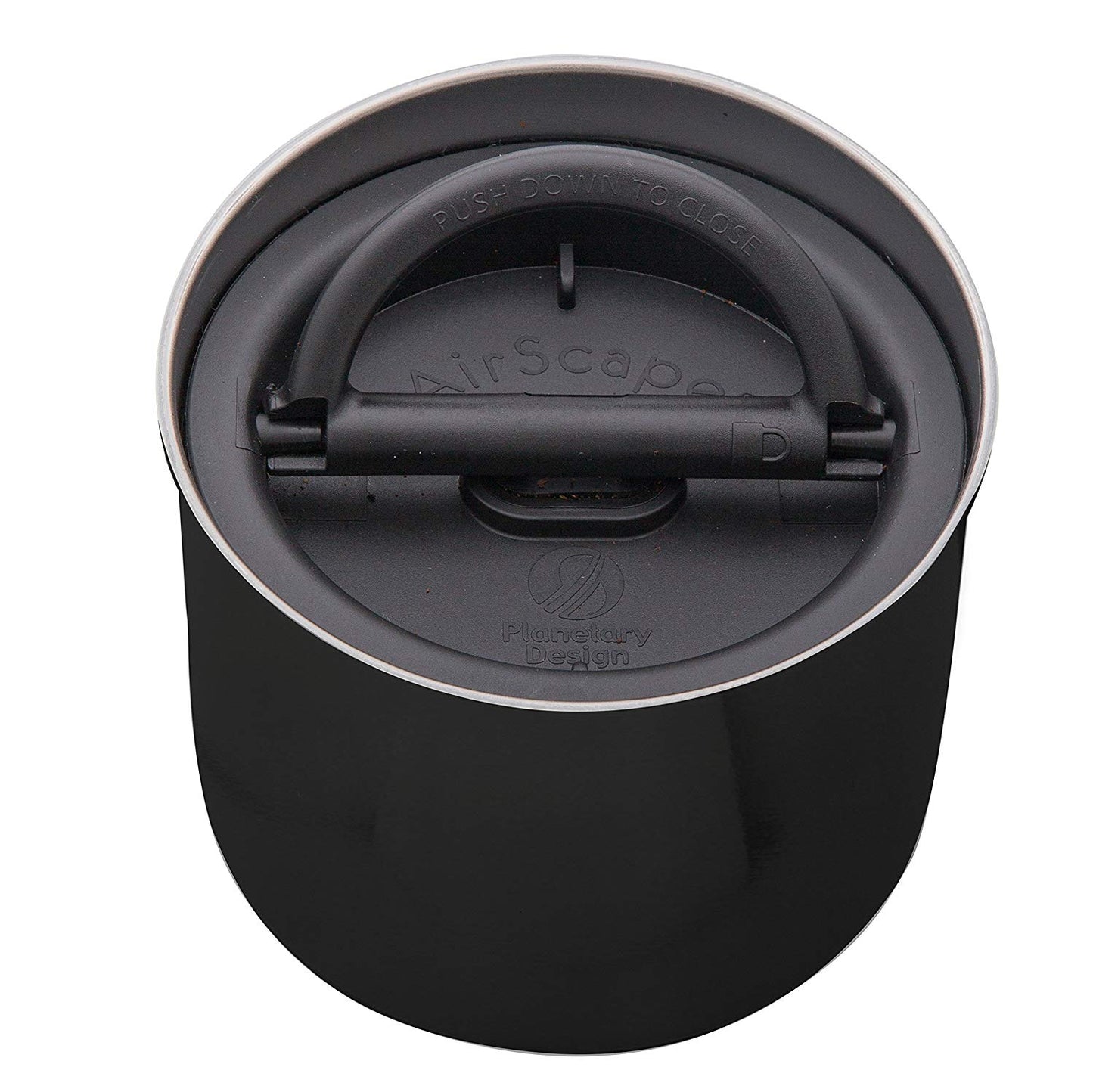 Planetary Design AirScape Classic Stainless Steel 32oz Coffee Canister 4" - Obsidian Black with Smoke Lid