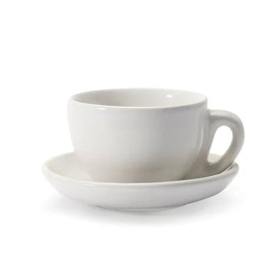 Danesco Espresso Cup & Saucer, 3oz / 90mL, SET OF 4, #20 WH, White, Porcelain. Dishwasher safe