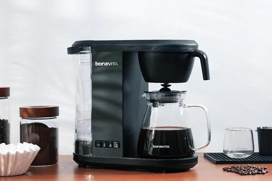 Bonavita - Enthusiast One-Touch Coffee Brewer 8 Cup Matte Black with Glass Carafe & Brew Stop - BVC2201GS-MB