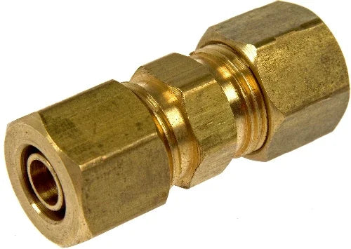 3/8" Compression to 3/8" Compression Brass Fitting Connector Union Coupler, #907-121001 3/8" Compression to 3/8" Compression Brass Fitting Connector Union Coupler, #907-121001