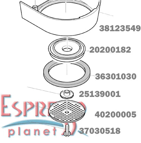 Rancilio Silvia - Groiup SCREW for Brew Group Shower Screen 37-030-518