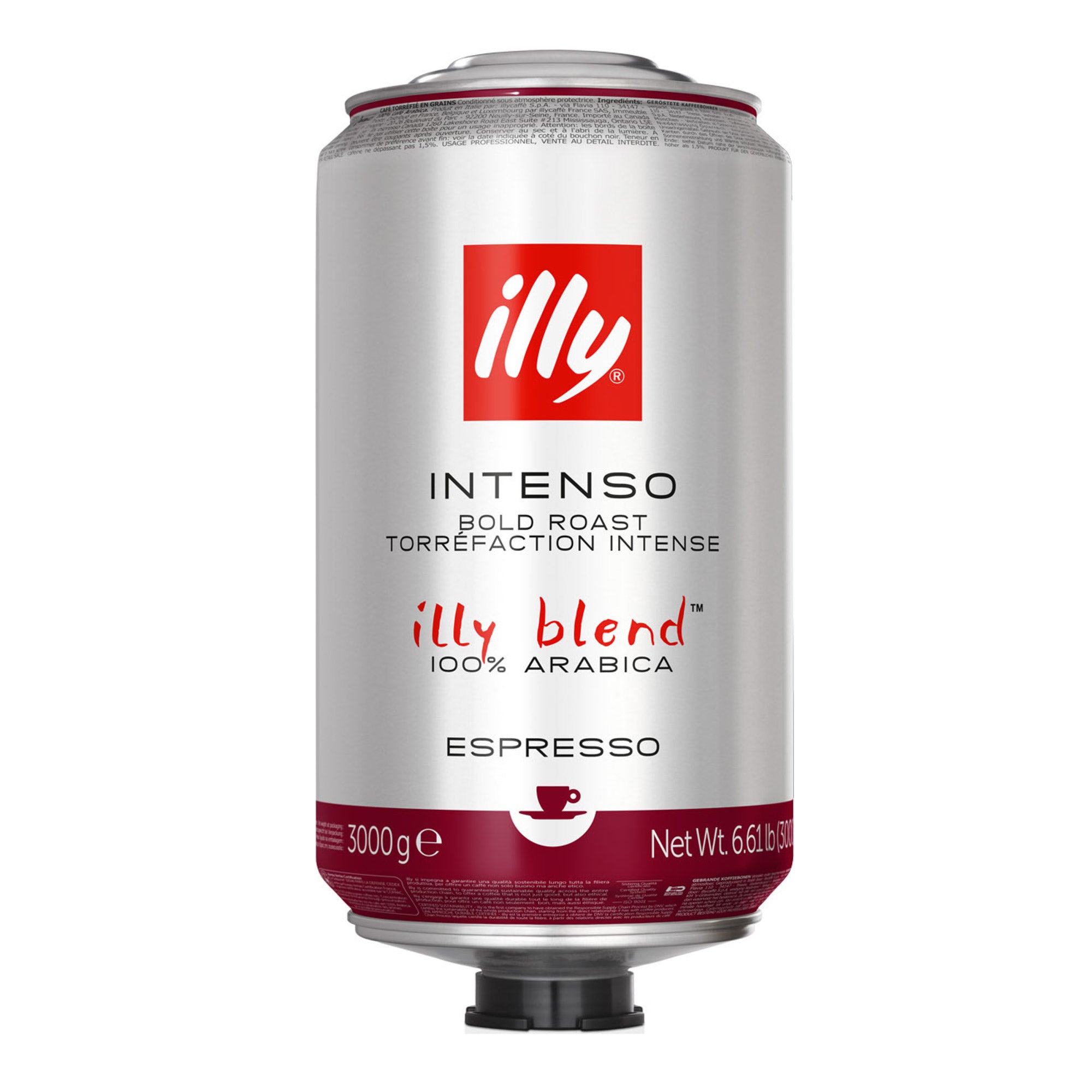 Illy Espresso Whole Beans - Classico - Intenso Bold Roast 3kg Container - 7179 (EXP AUGUST/2025)