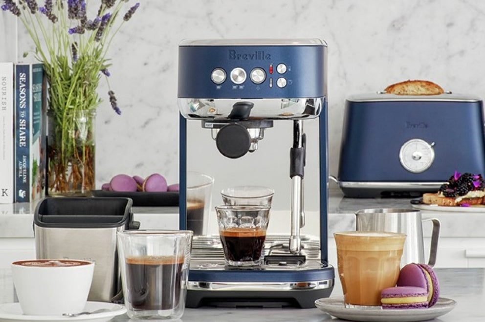 Breville - Bambino Plus Espresso Machine Damson Blue - BES500DBL