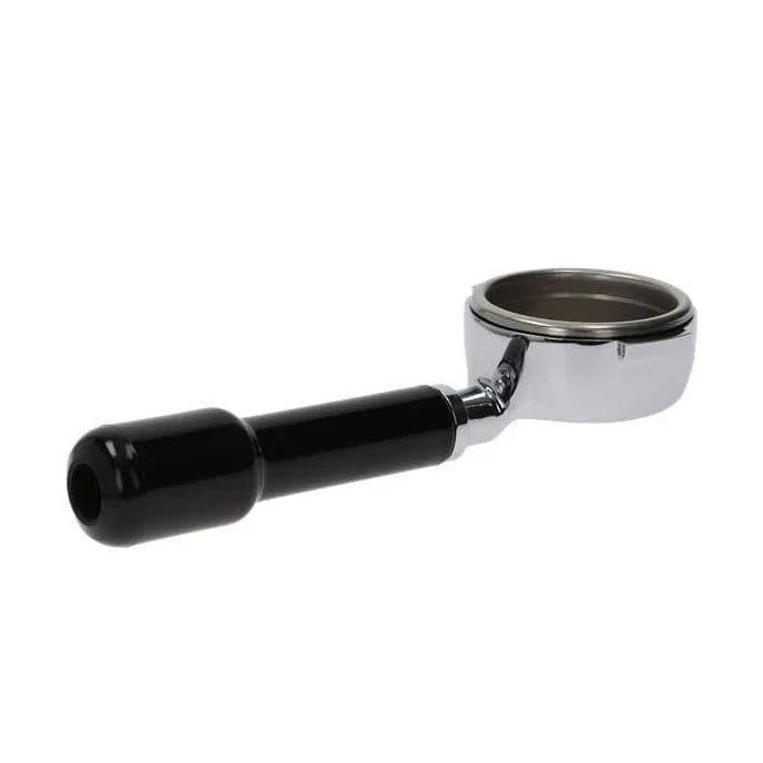 Lelit 58mm Bottomless Portafilter in stainless steel, with black inclined classic handle. Includes Filter Basket (18-21gr) - LEPLA580S