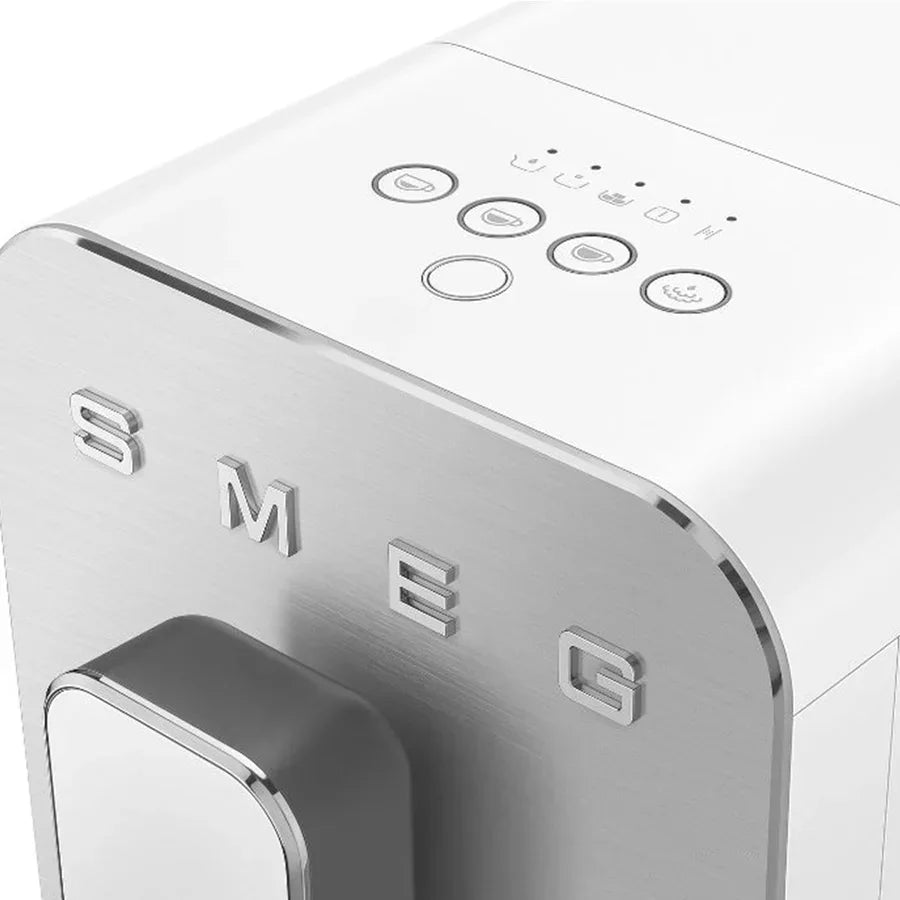 SMEG - Super Automatic Countertop Espresso Machine with Steam Wand White - BCC12WHMUS