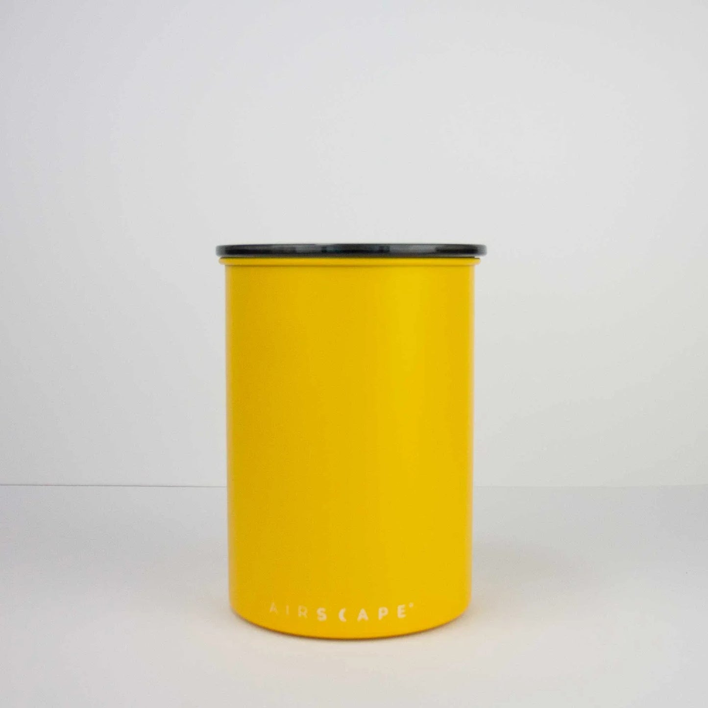 Planetary Design AirScape Classic Stainless Steel 64oz Coffee Canister 7" - Matte Yellow with Smoke Lid - AS2507